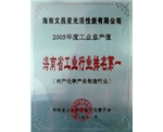 海南省工業(yè)行業(yè)排名第一